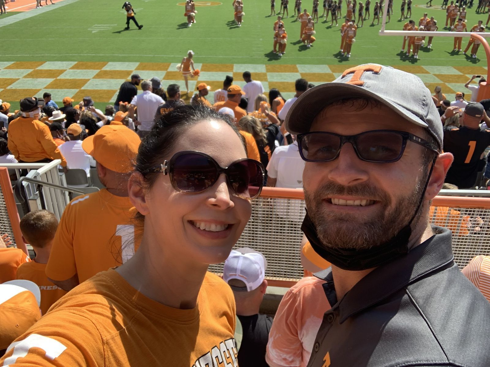 Dr Jack And Her Husband Cheering On The Vols At Neyland Stadium 2021 Season